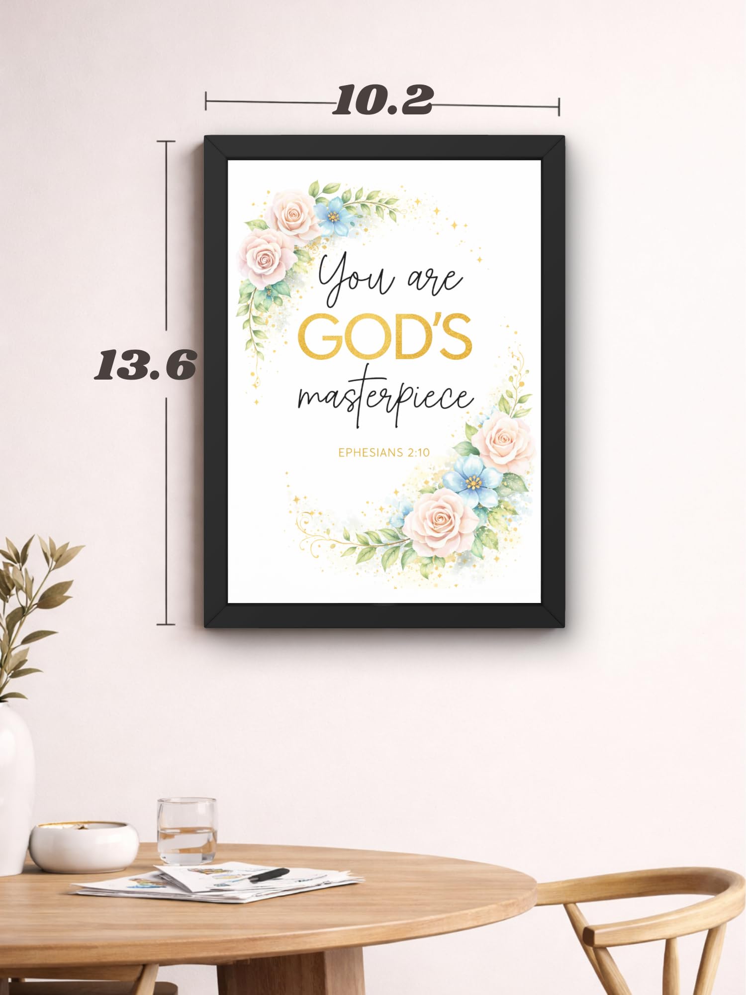 Uryans - Let's Upgrade Together Ephesians 2-10 Bible Verse Wall Frame | Christian Living, Bedroom & Kids Room Decor A4 Size (13.6 x 10.2 inches)
