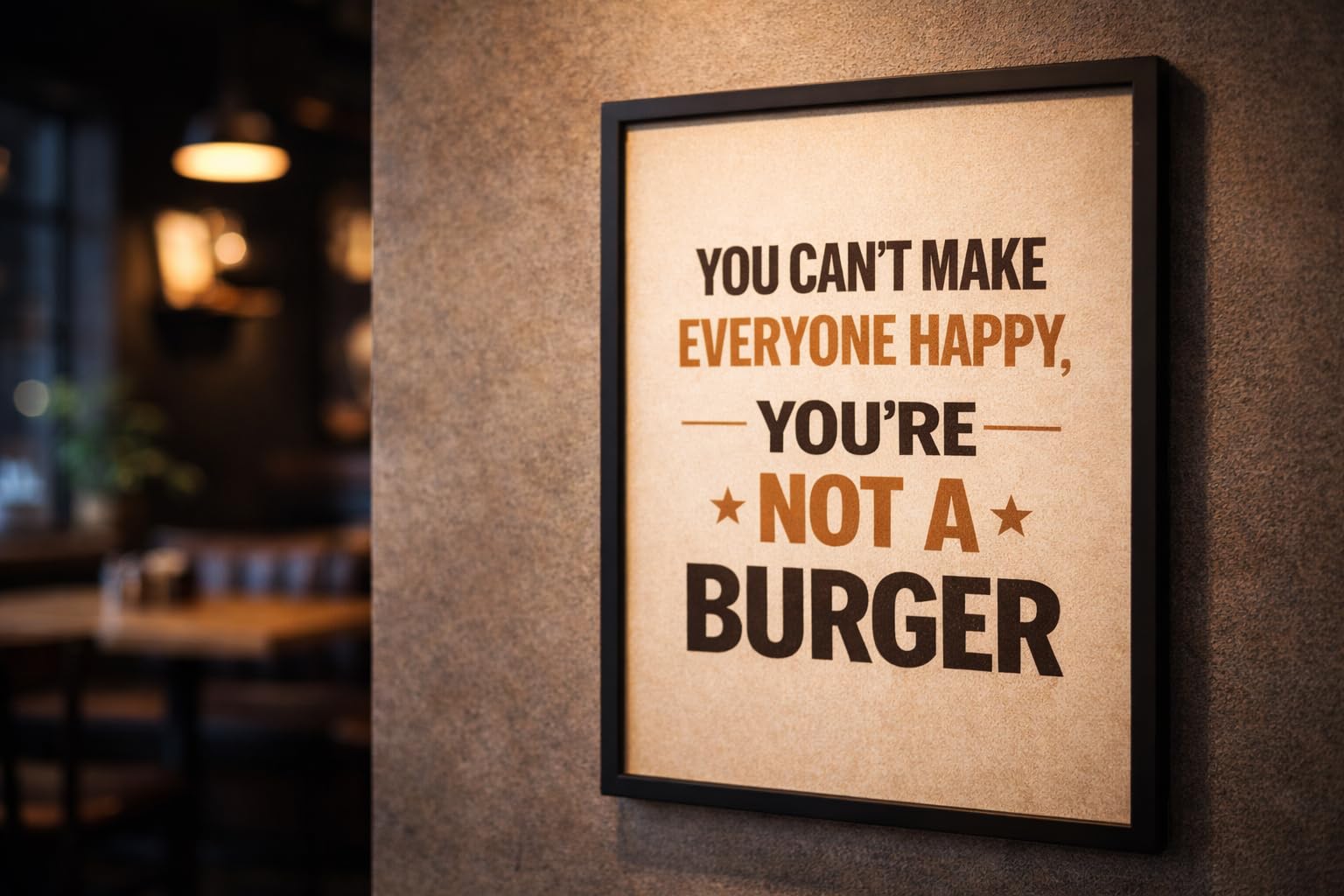 Uryans - Let's Upgrade Together Burger Cafe Wall Art Set of 6 A4 Framed Posters | Ready to Hang Restaurant & Cafe Wall Decor | Premium Burger Quotes & Food Typography Frames | Modern Wall Decoration