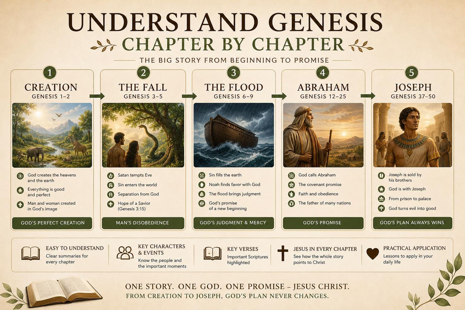 Genesis Made Simple Bible Study PDF | Visual Old Testament Guide (Digital Download)
