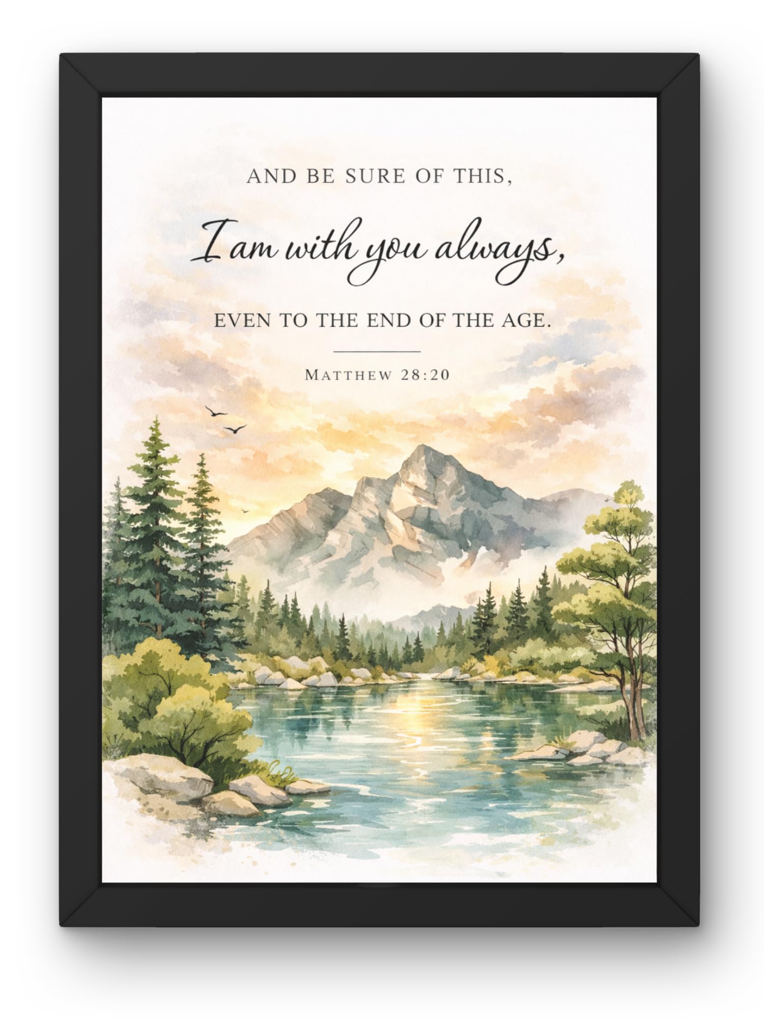 Uryans - Let's Upgrade Together Matthew 28-20 Bible Verse Wall Frame | Christian Living, Bedroom & Kids Room Decor A4 Size (13.6 x 10.2 inches)