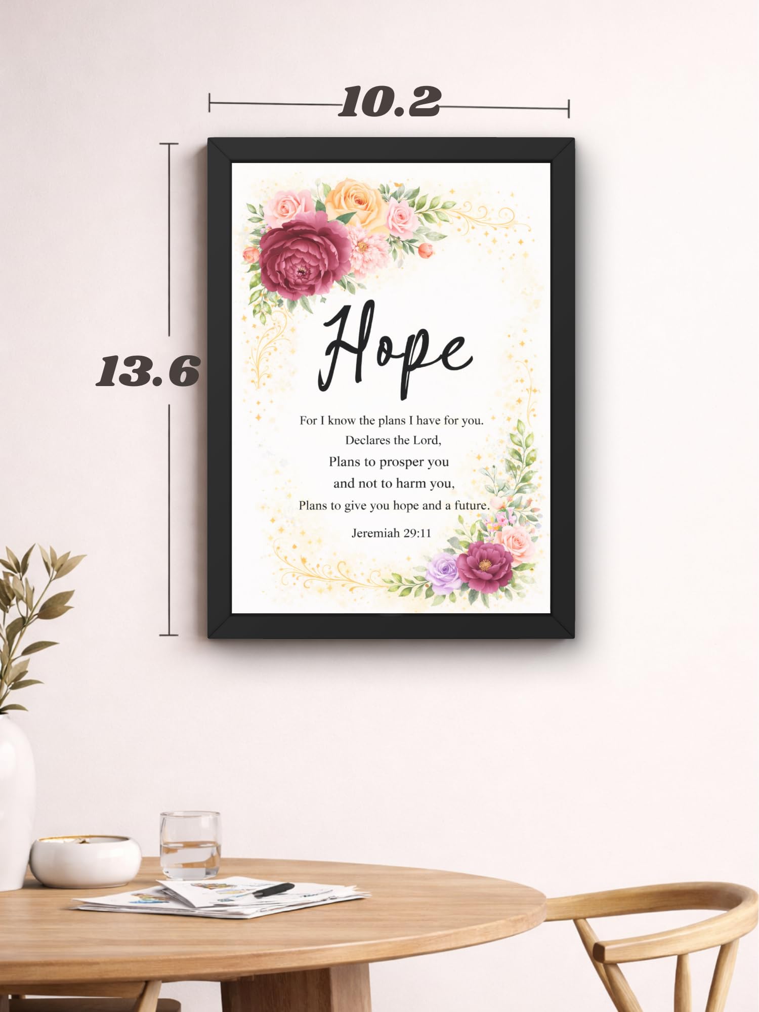 Uryans - Let's Upgrade Together Jeremiah 29-11 Bible Verse Wall Frame | Christian Living, Bedroom & Kids Room Decor A4 Size (13.6 x 10.2 inches)