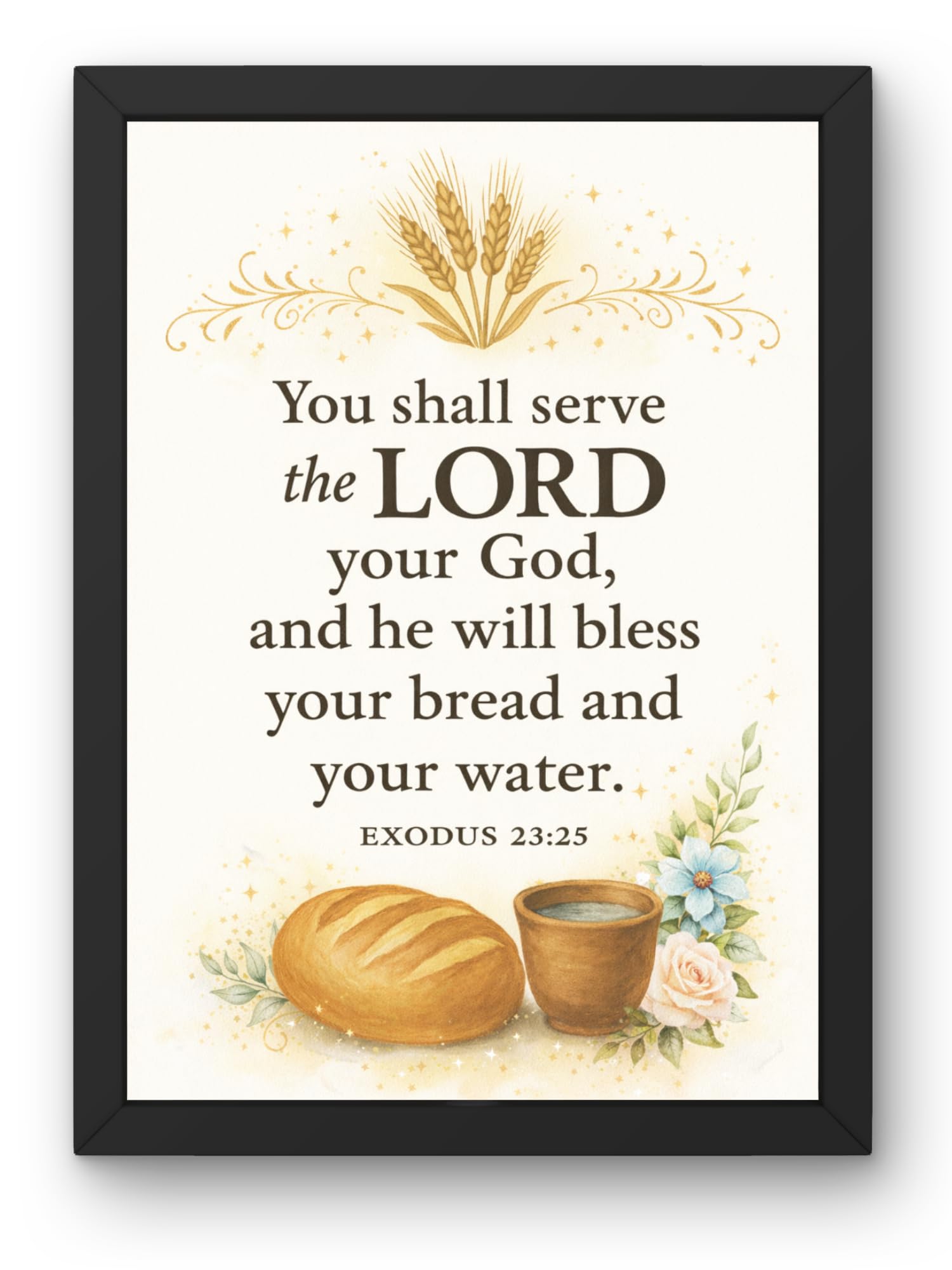 Uryans - Let's Upgrade Together Exodus 23-25 Bible Verse Wall Frame | Christian Living, Bedroom & Kids Room Decor A4 Size (13.6 x 10.2 inches)