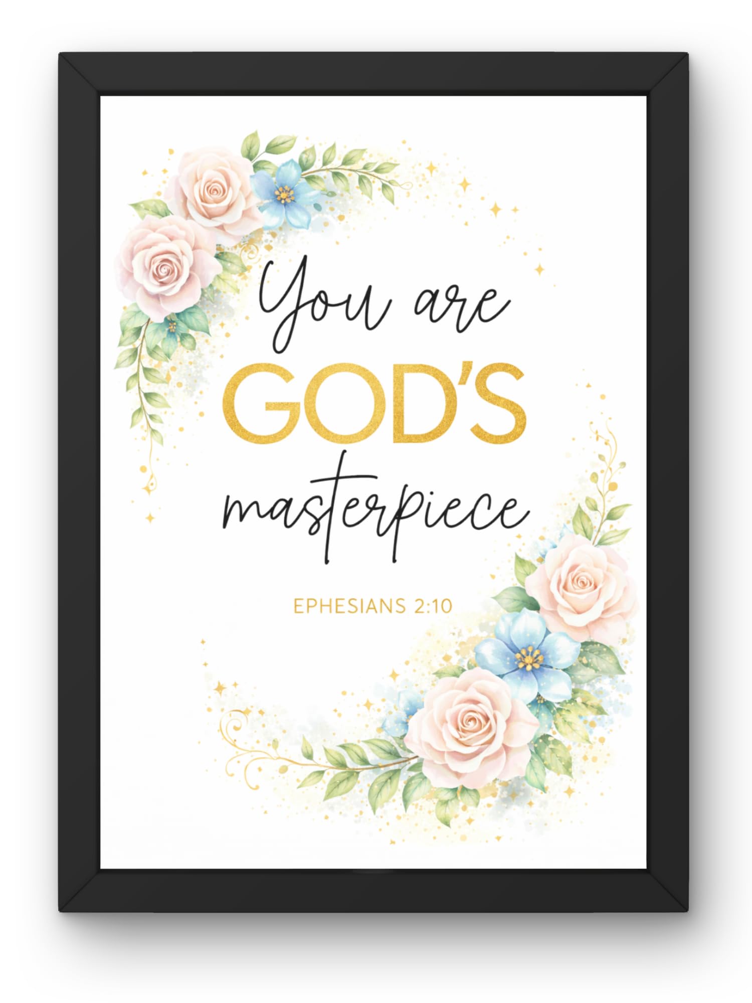 Uryans - Let's Upgrade Together Ephesians 2-10 Bible Verse Wall Frame | Christian Living, Bedroom & Kids Room Decor A4 Size (13.6 x 10.2 inches)