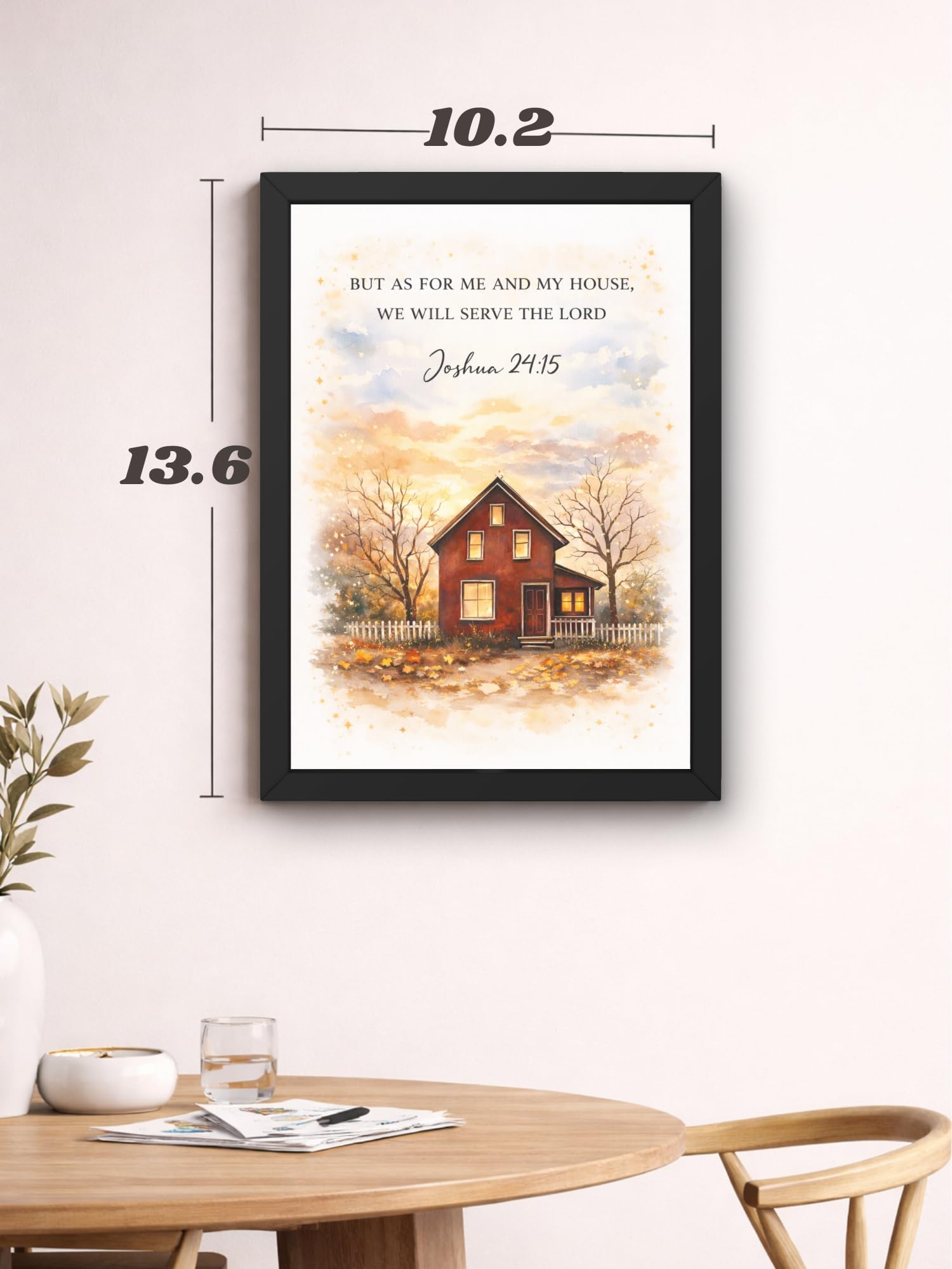 Uryans - Let's Upgrade Together Joshua 24-15 Bible Verse Wall Frame | Christian Living, Bedroom & Kids Room Decor A4 Size (13.6 x 10.2 inches)