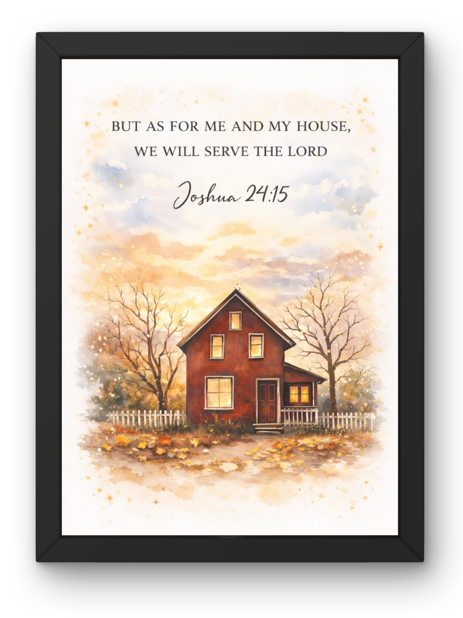 Uryans - Let's Upgrade Together Joshua 24-15 Bible Verse Wall Frame | Christian Living, Bedroom & Kids Room Decor A4 Size (13.6 x 10.2 inches)