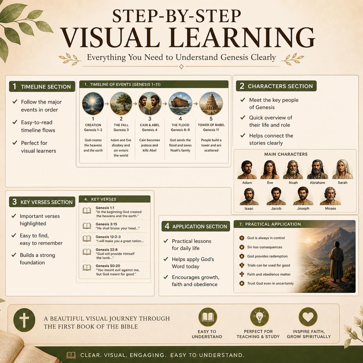 Genesis Made Simple Bible Study PDF | Visual Old Testament Guide (Digital Download)
