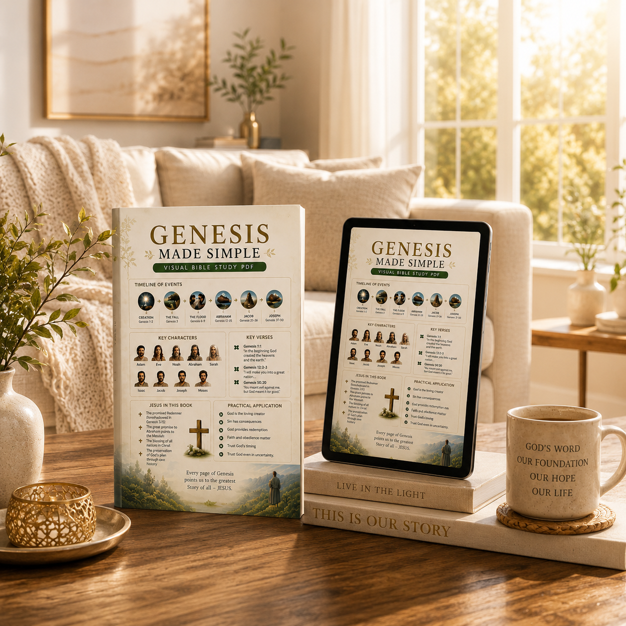 Genesis Made Simple Bible Study PDF | Visual Old Testament Guide (Digital Download)