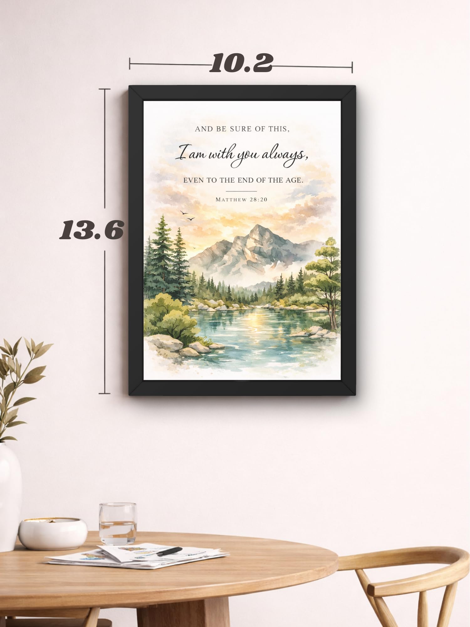 Uryans - Let's Upgrade Together Matthew 28-20 Bible Verse Wall Frame | Christian Living, Bedroom & Kids Room Decor A4 Size (13.6 x 10.2 inches)
