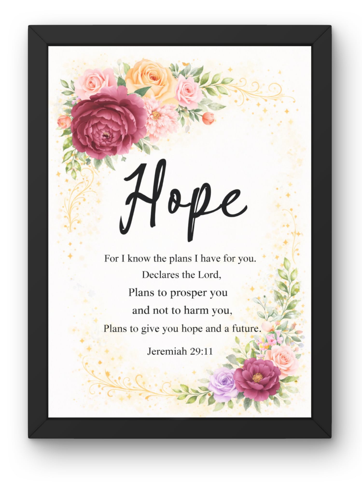 Uryans - Let's Upgrade Together Jeremiah 29-11 Bible Verse Wall Frame | Christian Living, Bedroom & Kids Room Decor A4 Size (13.6 x 10.2 inches)
