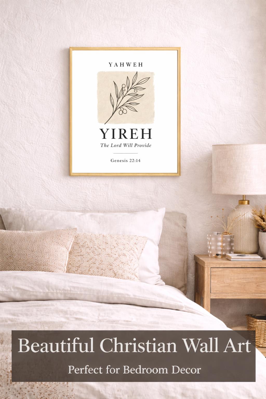 Set of 8 Hebrew Names of God Prints | Christian Wall Art Decor (Digital Download)