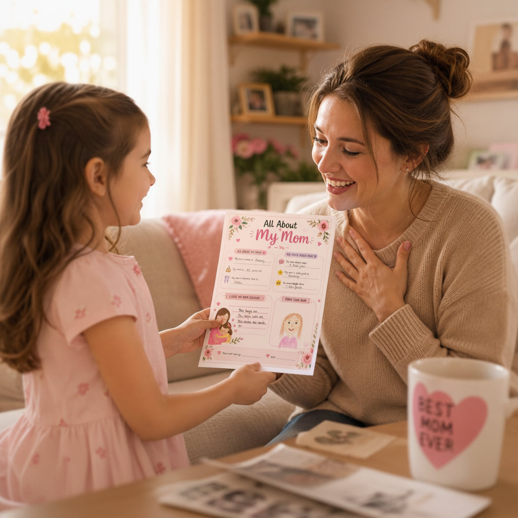 All About My Mom Printable Worksheet | Mother's Day Kids Activity (Instant Download PDF)
