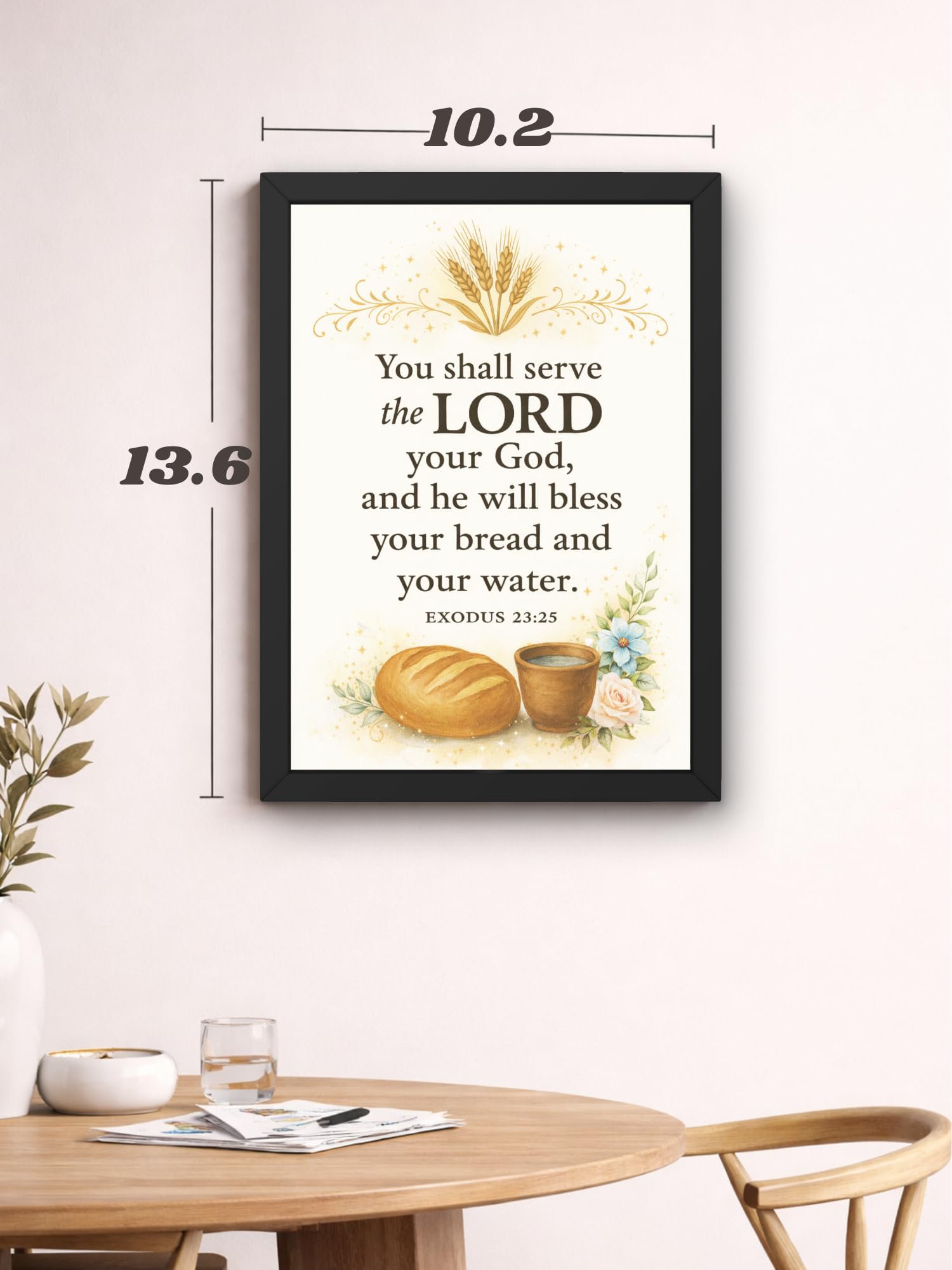 Uryans - Let's Upgrade Together Exodus 23-25 Bible Verse Wall Frame | Christian Living, Bedroom & Kids Room Decor A4 Size (13.6 x 10.2 inches)