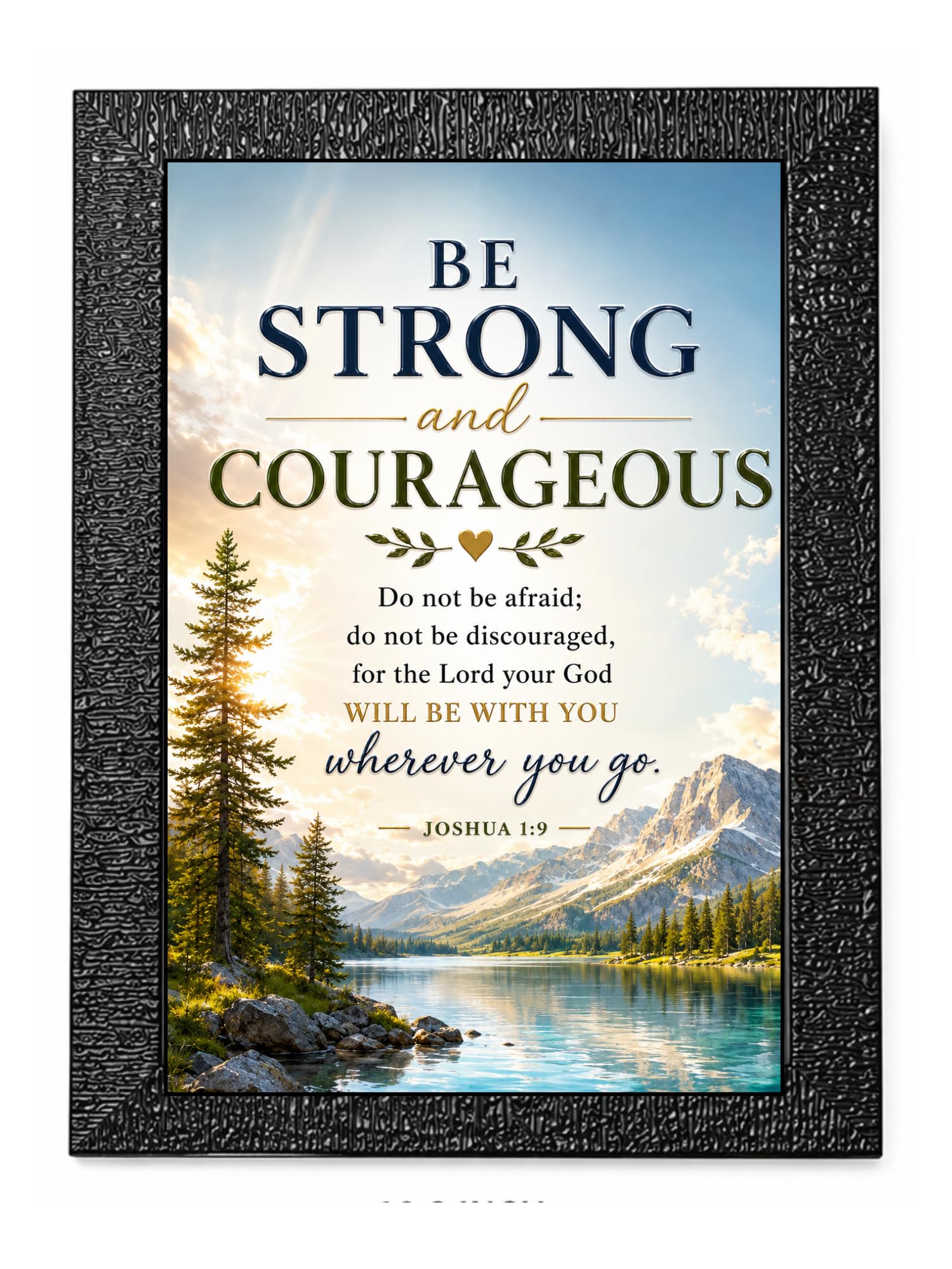 Uryans - Let's Upgrade Together Joshua 1-9 Premium Bible Verse Wall Frame | Christian Living, Bedroom & Kids Room Decor A4 Size (13.6 x 10.2 inches)